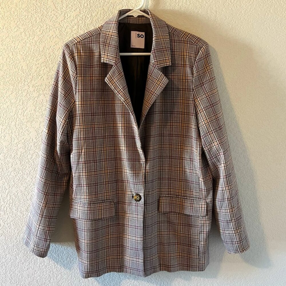 SO Plaid Juniors Blazer (Lg)